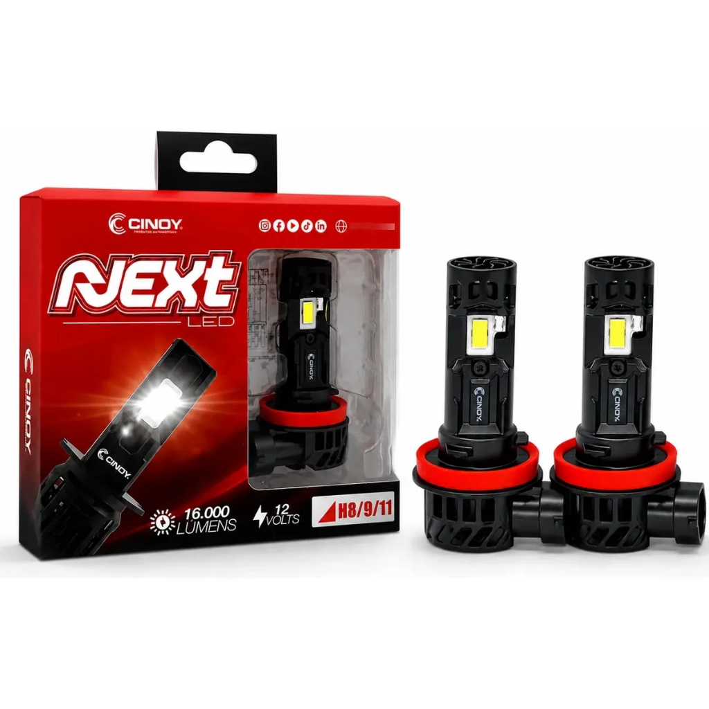 Lâmpada Ultra Led H11 H8 H9 CINOY NEXT 16.000 Lumens 6000k