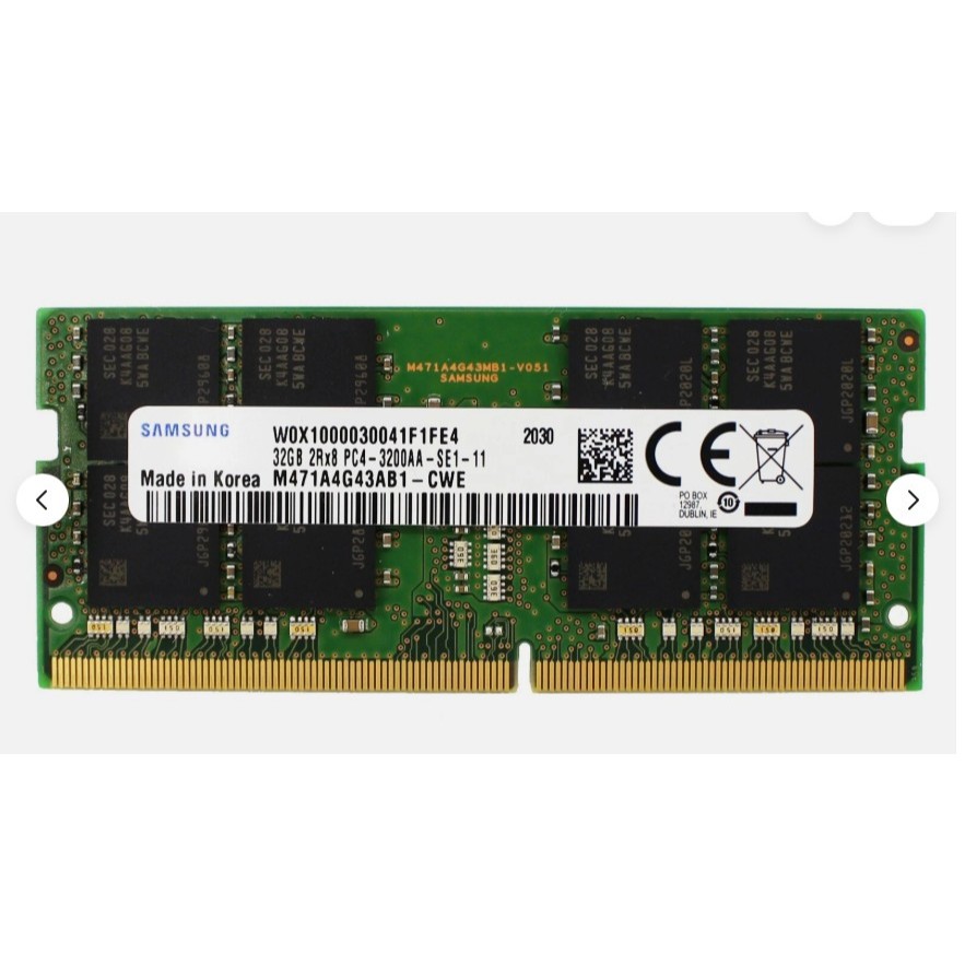 Memória P/ Notebook 32gb 2rx8 PC4 3200AA SAMSUNG