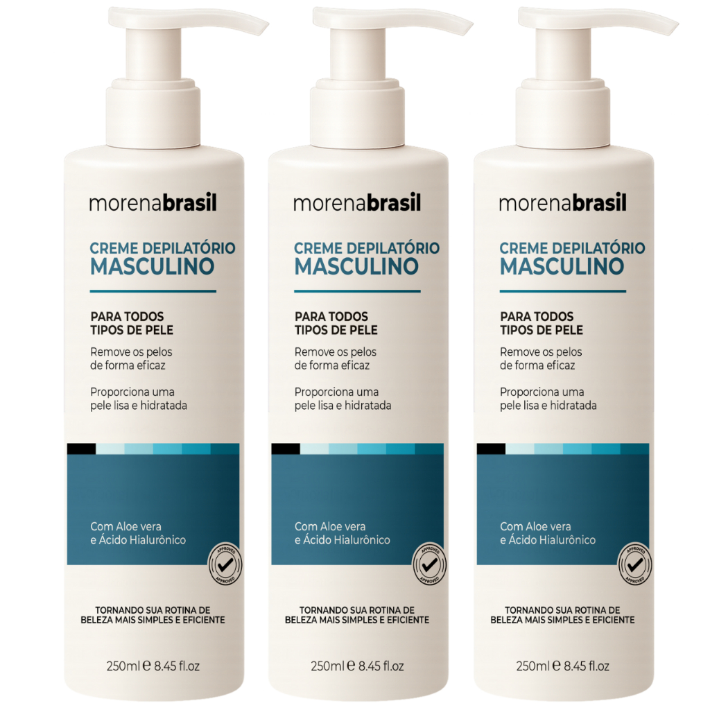 Kit 3X Creme Depilatório Masculino 🦵🏽 Remoção de Pelos Fácil e Sem Complicações 💙