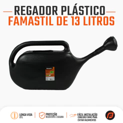 Regador Plástico 13L Famastil Bico Chuveiro Jardim