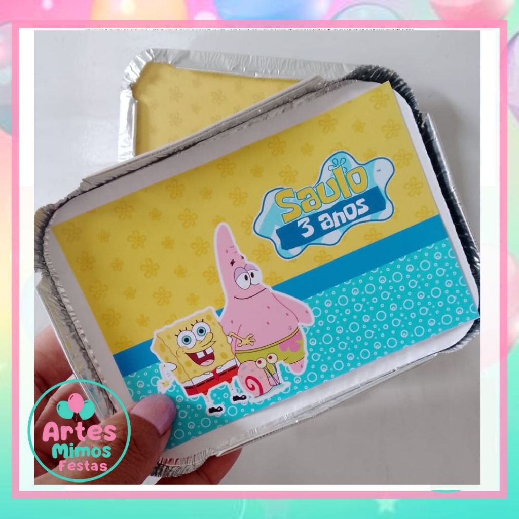 Marmita personalizada Bob Esponja  / personalizados / kit marmita / lembrancinhas de aniversário / marmitinha
