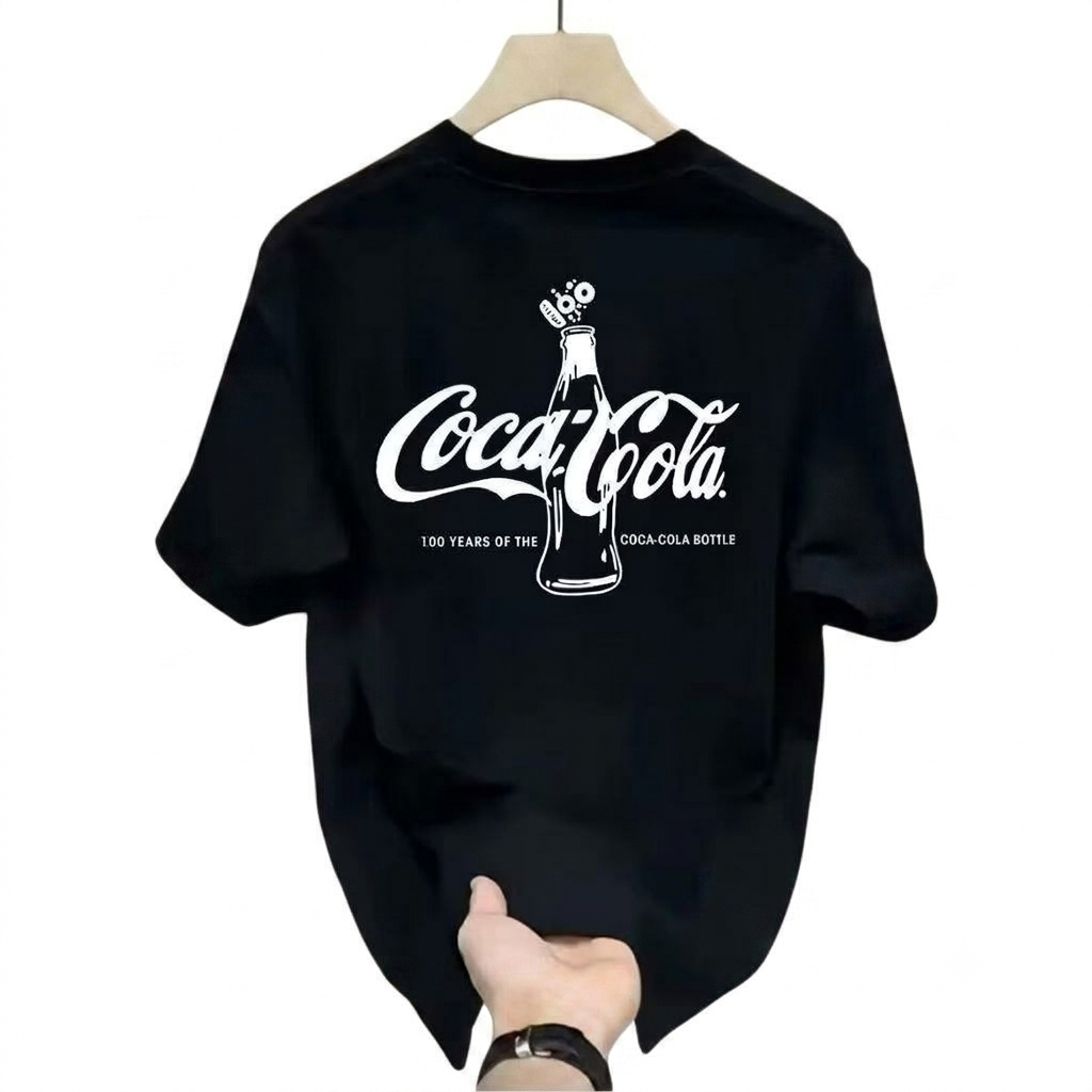 Camiseta 100% algodão de alta qualidade tema Coca-Cola estilo retrô  Camiseta Masculina Estampada