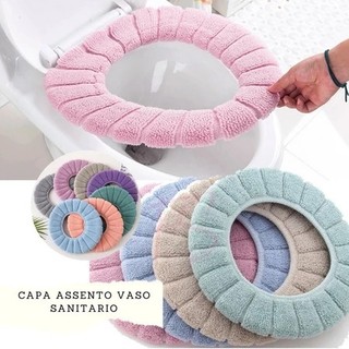 Kit 1/2/3 Capa de assento sanitário confortável almofada reutilizável para banheiro Cor Simples 31cm - (6981)