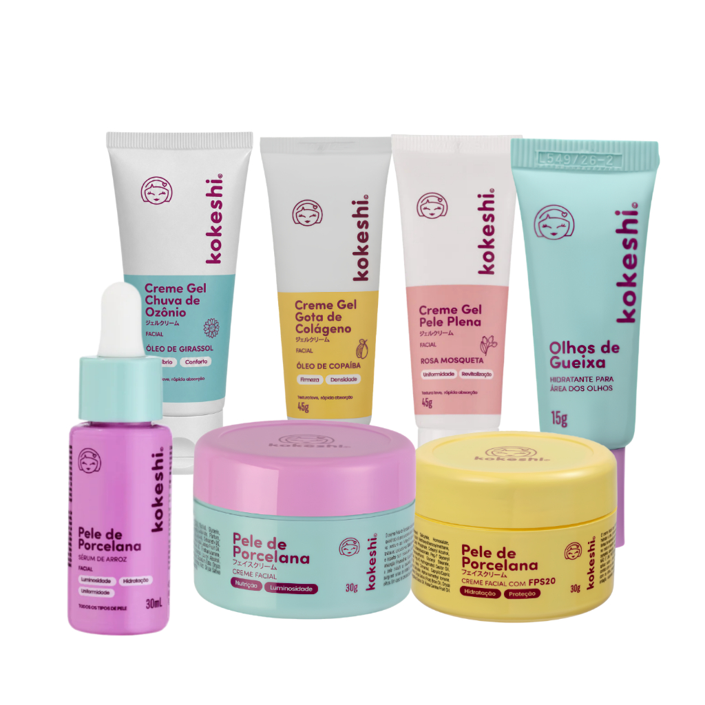 Kit Skincare Renovador Facial Completo KokeshiKit Skincare Renovador Facial Completo Kokeshi