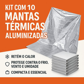 Mantas Térmicas Aluminizadas de Emergência | Camping | Primeiros Socorros | Resgate