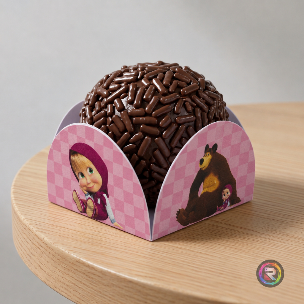 Forminha Masha e o Urso Docinho Porta Doce Festa Aniversário | Festa Infantil | Lembrancinha Brigadeiro