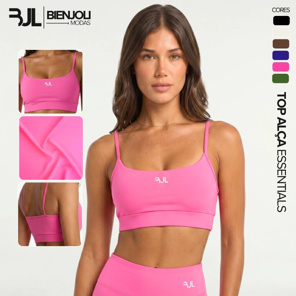 Top Cropped Alça Fitness Feminino ZERO TRANSPARÊNCIA Sustentação Academia com Forro e Entrada para Bojo Treino — imagem 1