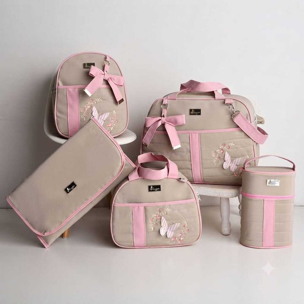 Kit Bolsa Maternidade Menino/Menina Mala de Luxo Térmica Impermeável Luender Baby