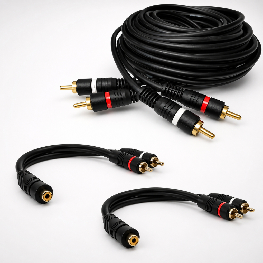Cabo Som Automotivo Rca 5 Metros + 2 Cabos Y Carro P/modulo
