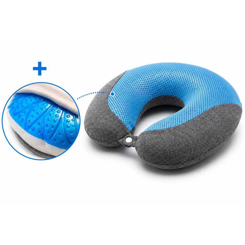 Almofada Travesseiro Premium De Pescoco Para Viagem Gel Termico Ergonomico