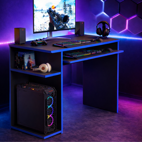 Escrivaninha Mesa De Computador 79cm Mesa Gamer Com Suporte CPU E Prateleira MDP