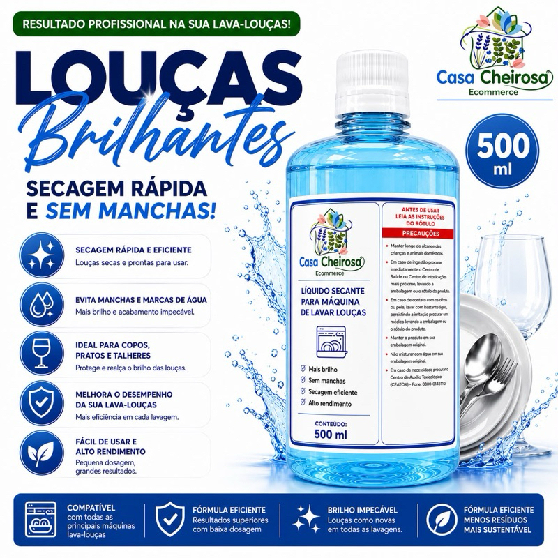 Líquido Secante Para Máquina De Lavar Louças 500ml