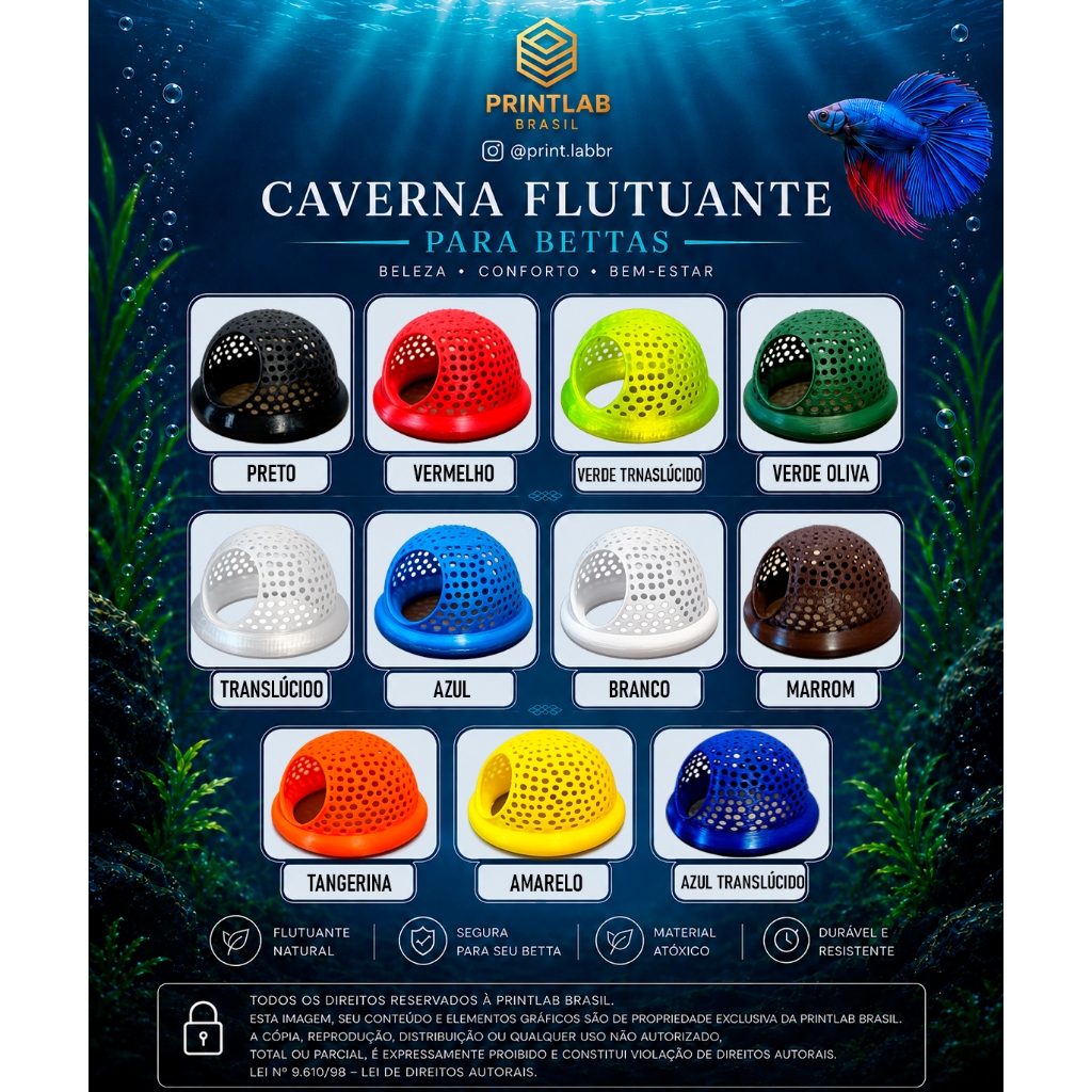 Esconderijo Flutuante para Peixes Betta Toca para Aquário Cama Folha Descanso Aquarismo Decoração