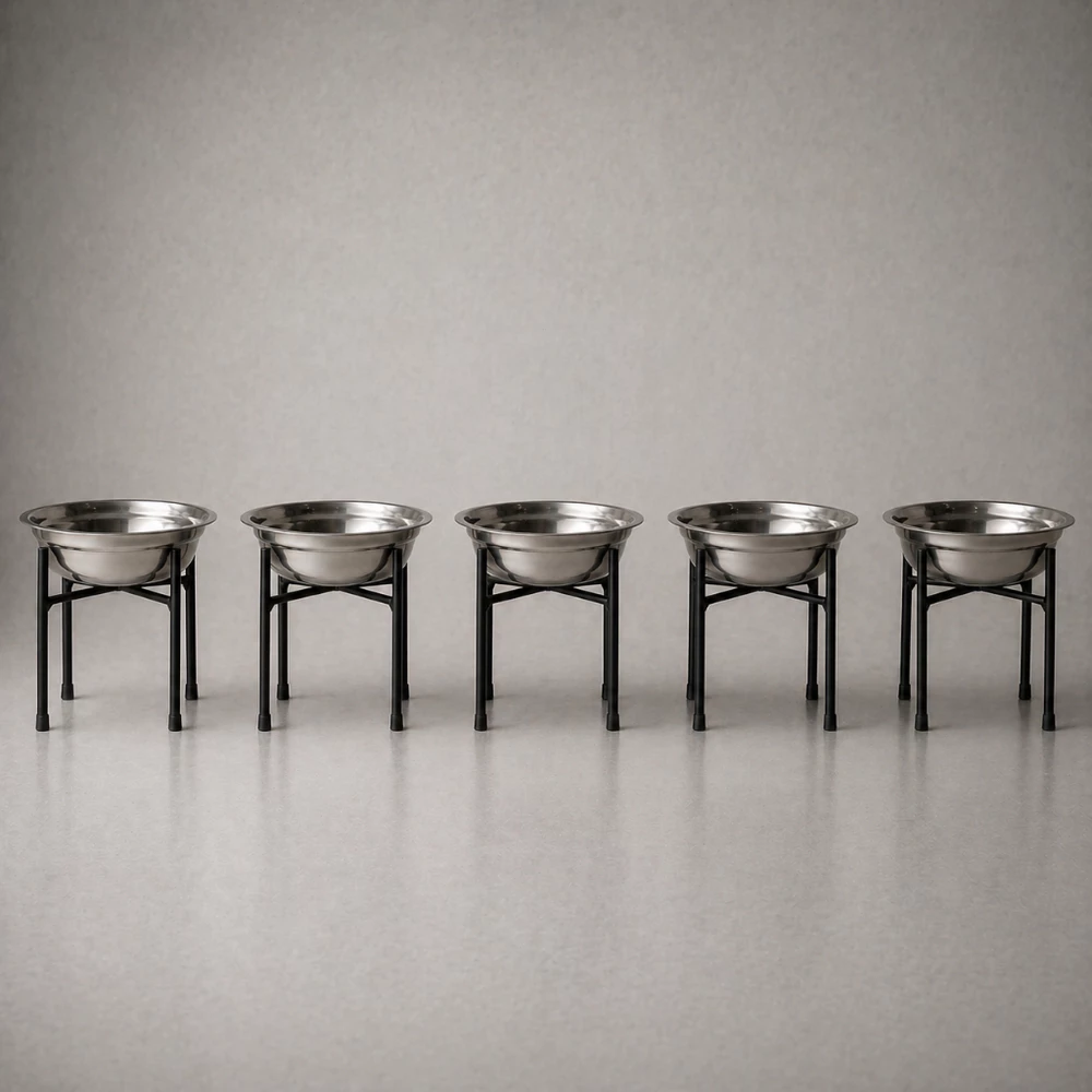Comedouro e Bebedouro Elevado Pet Cachorro Tigela Inox Antiderrapante
