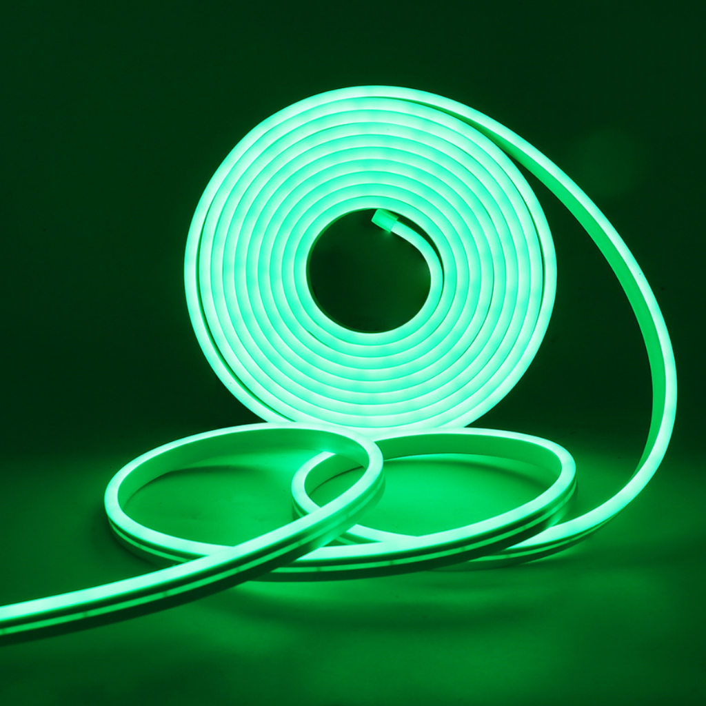 Fita Led verde neon 5m 12v com fonte 2A de alimentação inclusa fita led verde para decoração de jardins carros casas
