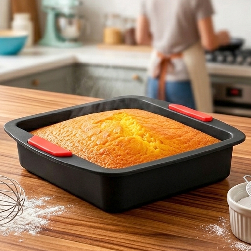 Forma Silicone Assadeira Quadrada Grande 3D Bolos Jubilee Tortas Confeiteiro Air Fryer Forno Premium