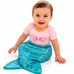 Body Bebê Mêsversario temático da Pequena Sereia - Body bebê 100% Algodão/ Princesa ariel
