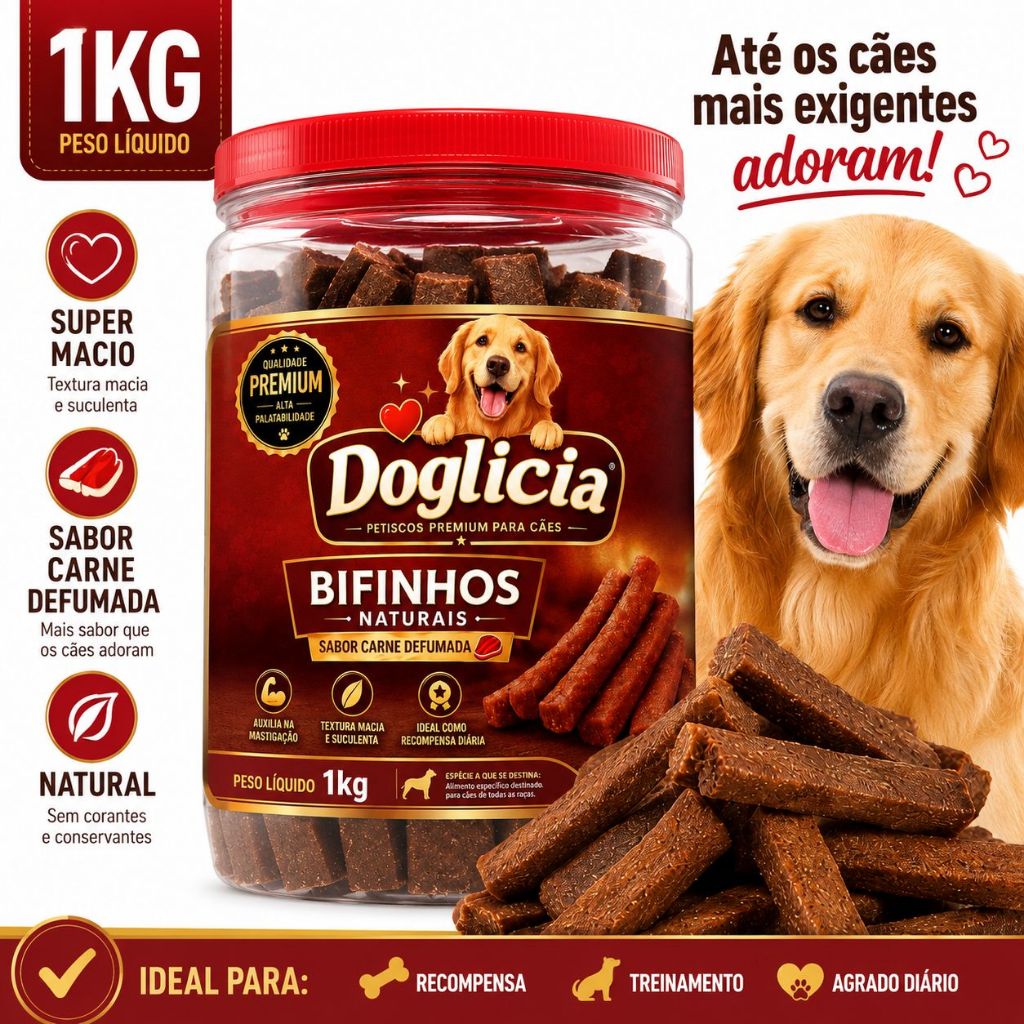Bifinho Para Cachorro kg Macio Sabor Carne Churrasco | Doglicia