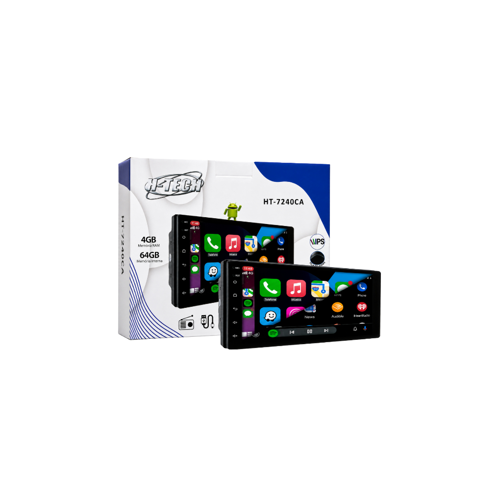 Multimídia 7pol 4gb Ram 64gb Quad-core Gps Wifi Integrado