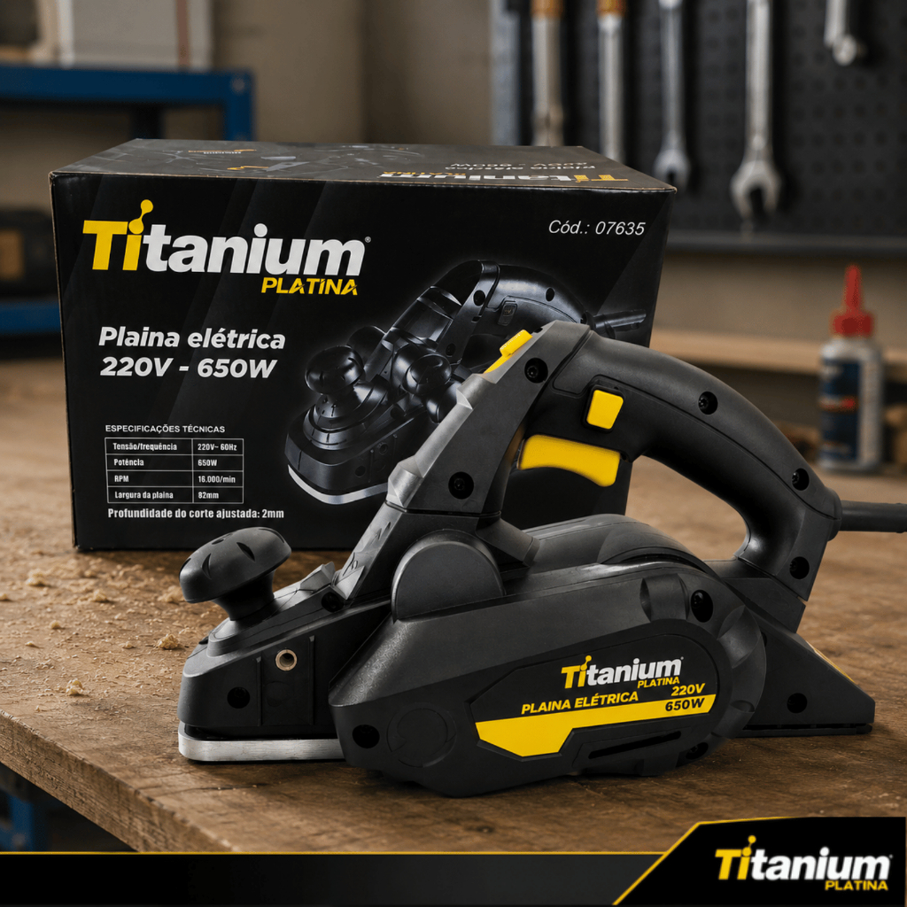 Plaina Elétrica 650W - 220V – Titanium Platina