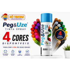 Tinta Spray Para Escapamento Motor Churrasqueira Alta Temperatura Peg&Uze 300ml Até 600 Graus