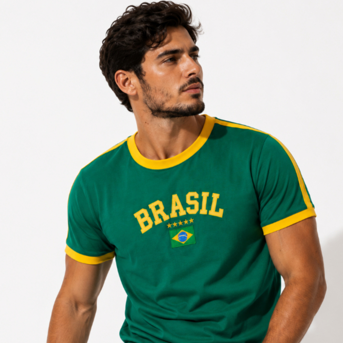 Blusa Do Brasil Bandeira Bordada Unissex - Verde