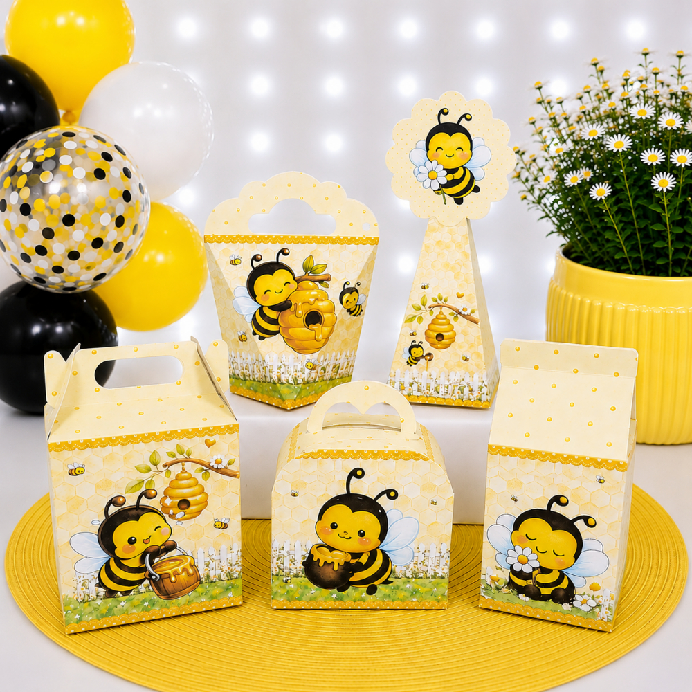 Caixinhas Abelhinha Kit para Festa Aniversário  Lembrancinha Personalizados do tema (Pegue e Monte)