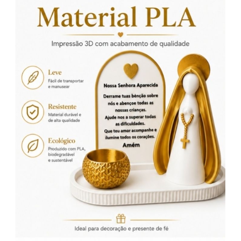 Nossa Senhora Aparecida Decorativa com Oração | Enfeite Religioso | Presente de Fé.