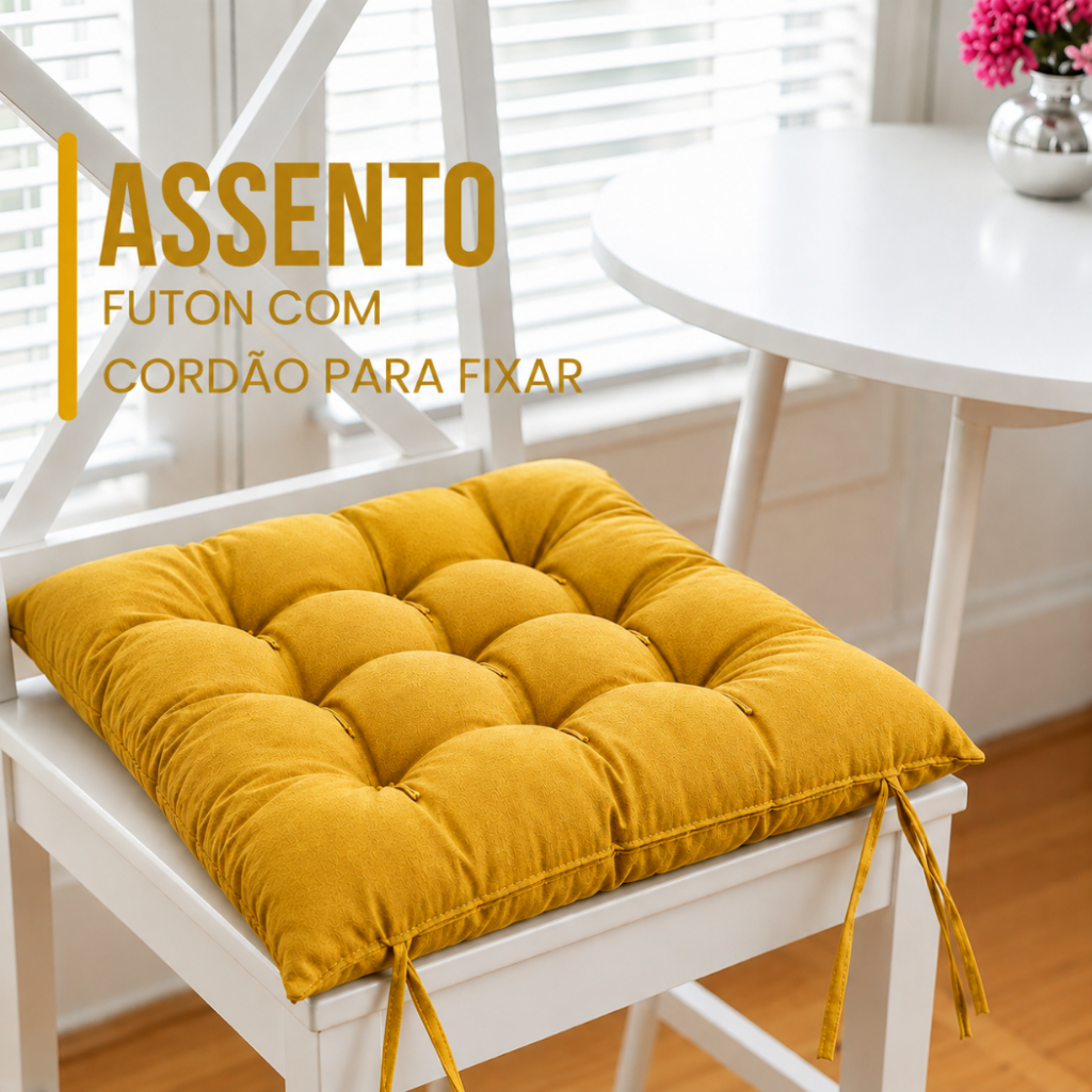 Jogo de Almofada Assento  40x40 cm Tecido de Oxford Liso Várias Cores