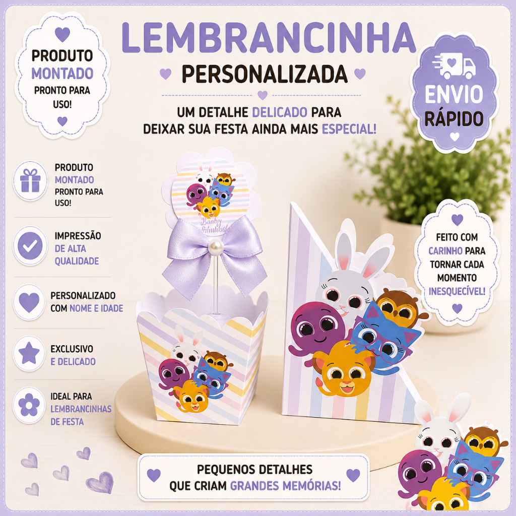 KIT CENTRO DE MESA CACHEPÔ, PORTA GUARDANAPO BOLOS FOFOS, LEMBRANCINHAS,CAIXINHAS
