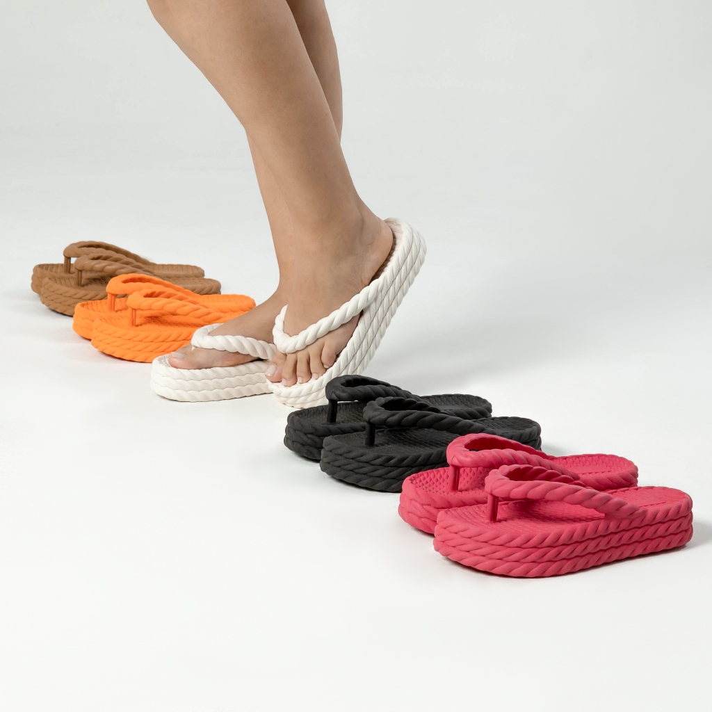 Chinelo Aurora Plataforma Feminino Trançado EVA Ultra Macio Confortável Antiderrapante Casual