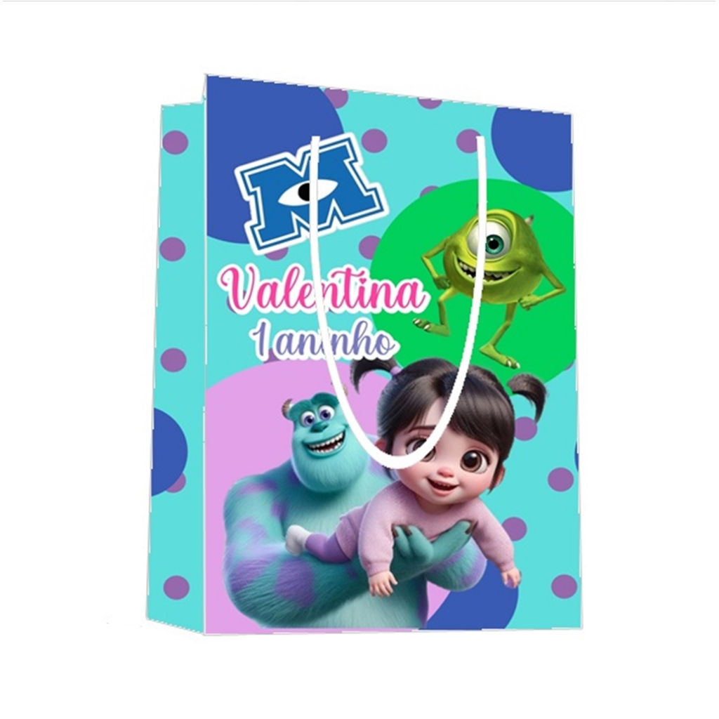 Sacolinha Boo Monstros SA Personalizada para Aniversário/ Lembrancinha Festa Infantil / Qualquer nome e idade