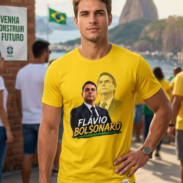 Camiseta Unissex de Algodão Estampada  Bolsonaro Brasil Camisa Politica Tecido Leve e Confortável