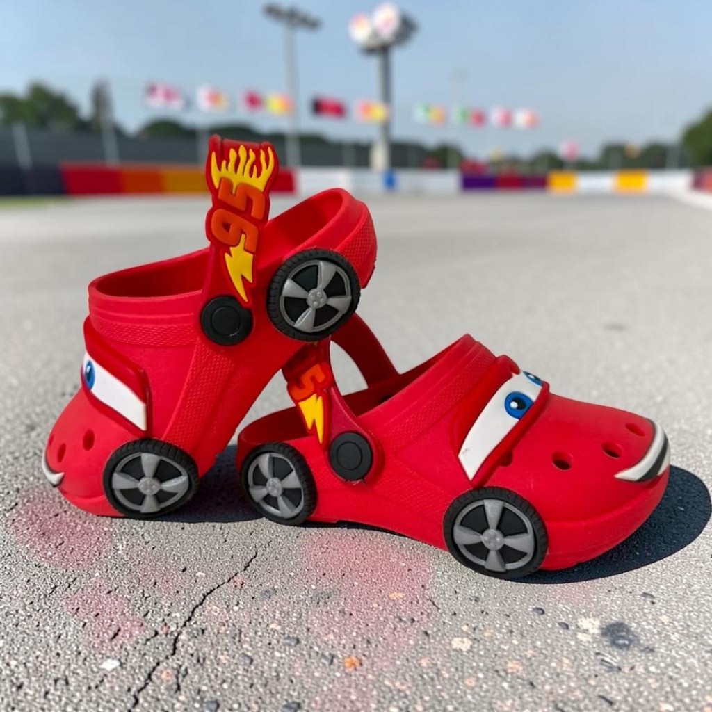 Sandália Babuche Infantil Menino Carros Rodinha Divertido e Confortavél