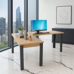 Mesa Em L P/ Escritório Diretor 150cm Computador Home Office
