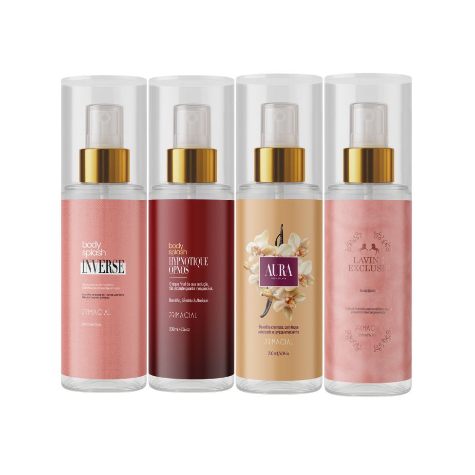 KIT 4 BODY SPLASH FEMININO INVERSE + HYPNOTIQUE OPNOS + AURA E LAVINE EXCLUSIF 2