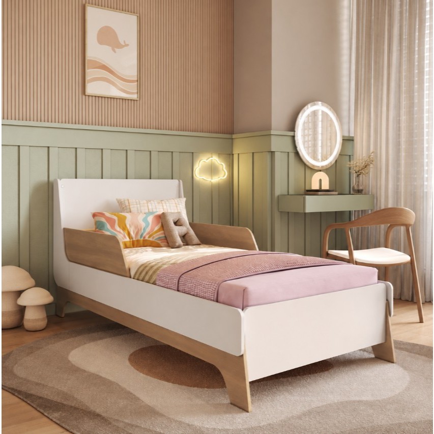 Cama Infantil em MDF Lady Mobikasa e Colchão Gazin