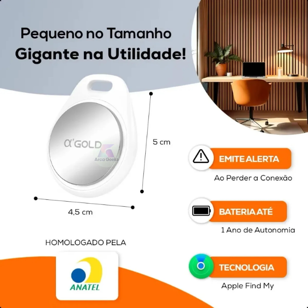Mini Rastreador Bluetooth Tag Para Pets Mochila Iphone Branco Kit 2 unidades
