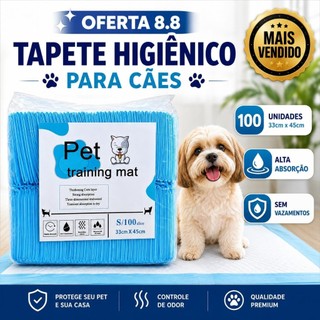 Tapete Higiênico Descartável Cães e Gatos 35x45cm 100 unidades RAÇA PEQUENA Sem adesivo P…