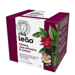 Chá Hibisco, Amora & Rosa Silvestre Leão 10 Sachês (16g)