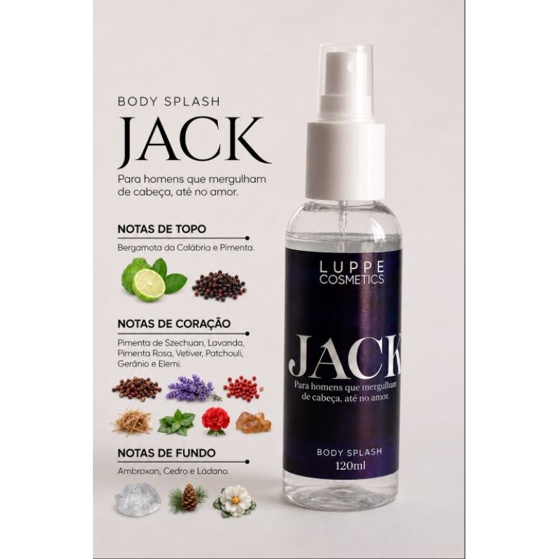 Body Splash Jack Luppe 120ml - Alta fixação e perfumaria fina | Dia e noite | Masculino| Dia dos pais