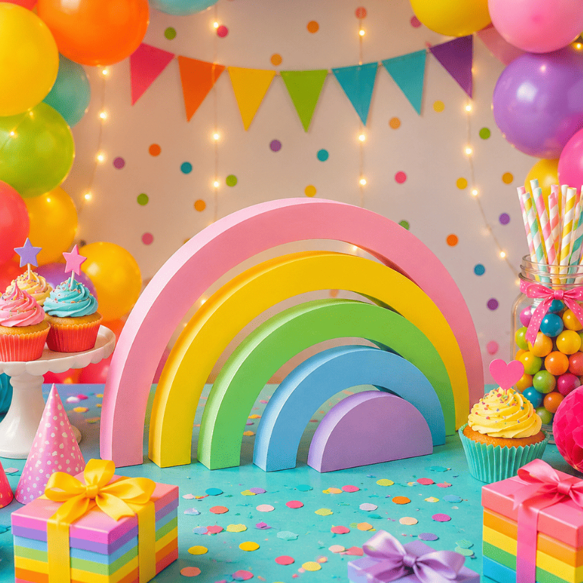 Enfeite Decorativo Arco Íris Para Quarto Infantil Decoração De Mesa Prateleira Brinquedoteca