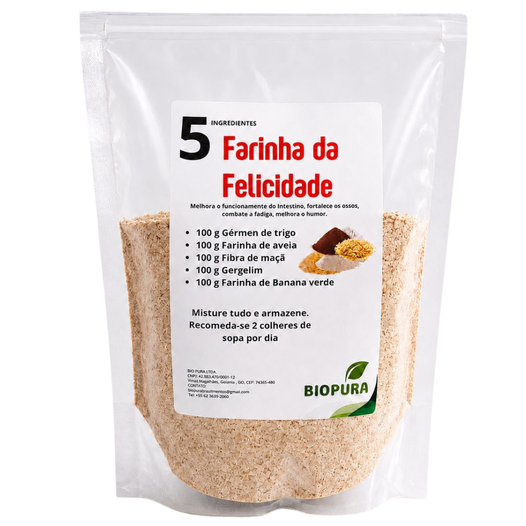 Farinha da Felicidade 500g – Emagrecimento Natural, Saciedade, Intestino Regulador e Energia | Original