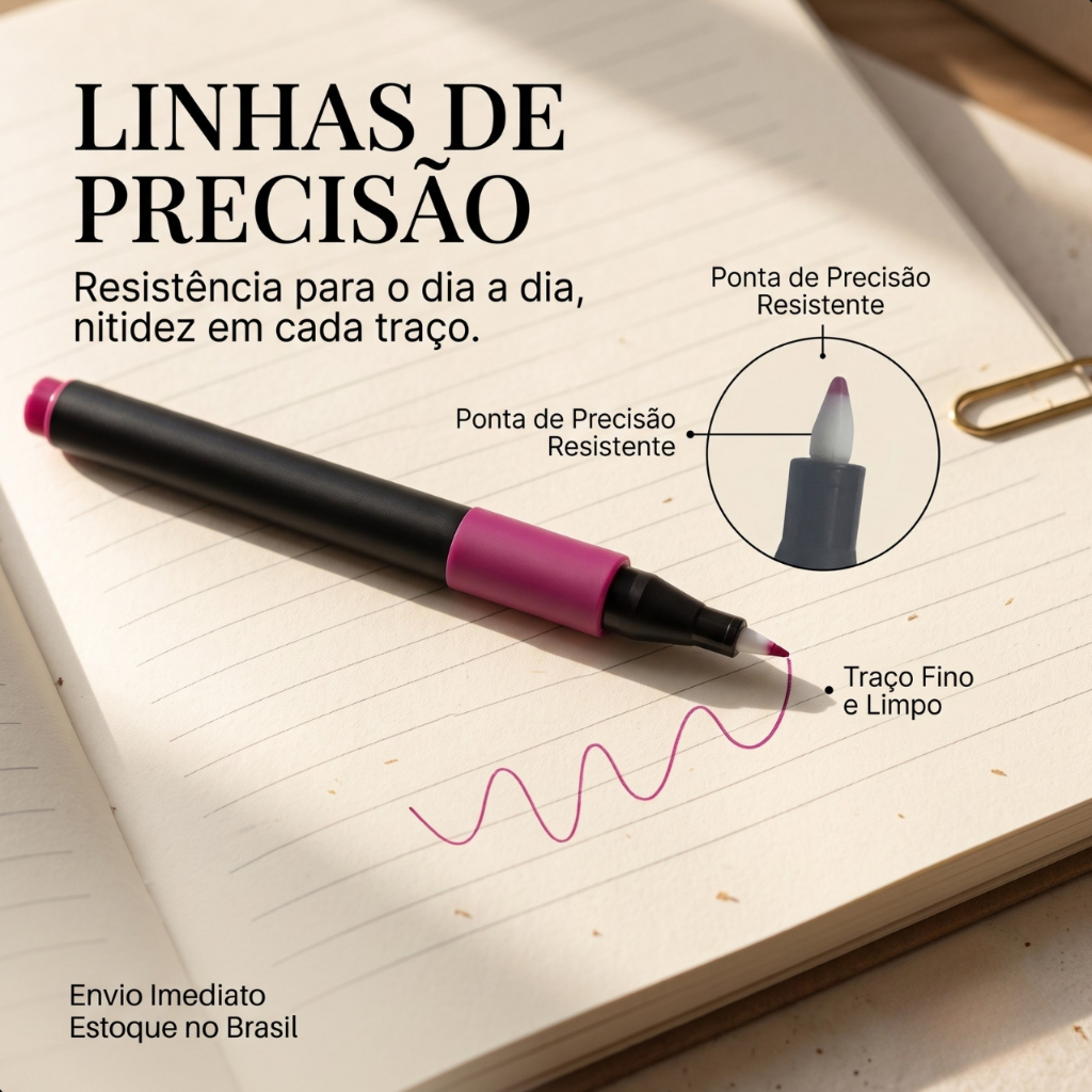 Kit Caneta Fine Line 12 Cores Fineliner Ponta Fina 0.5mm Hidrográfica Desenho Lettering Resumo — imagem 2 de 2