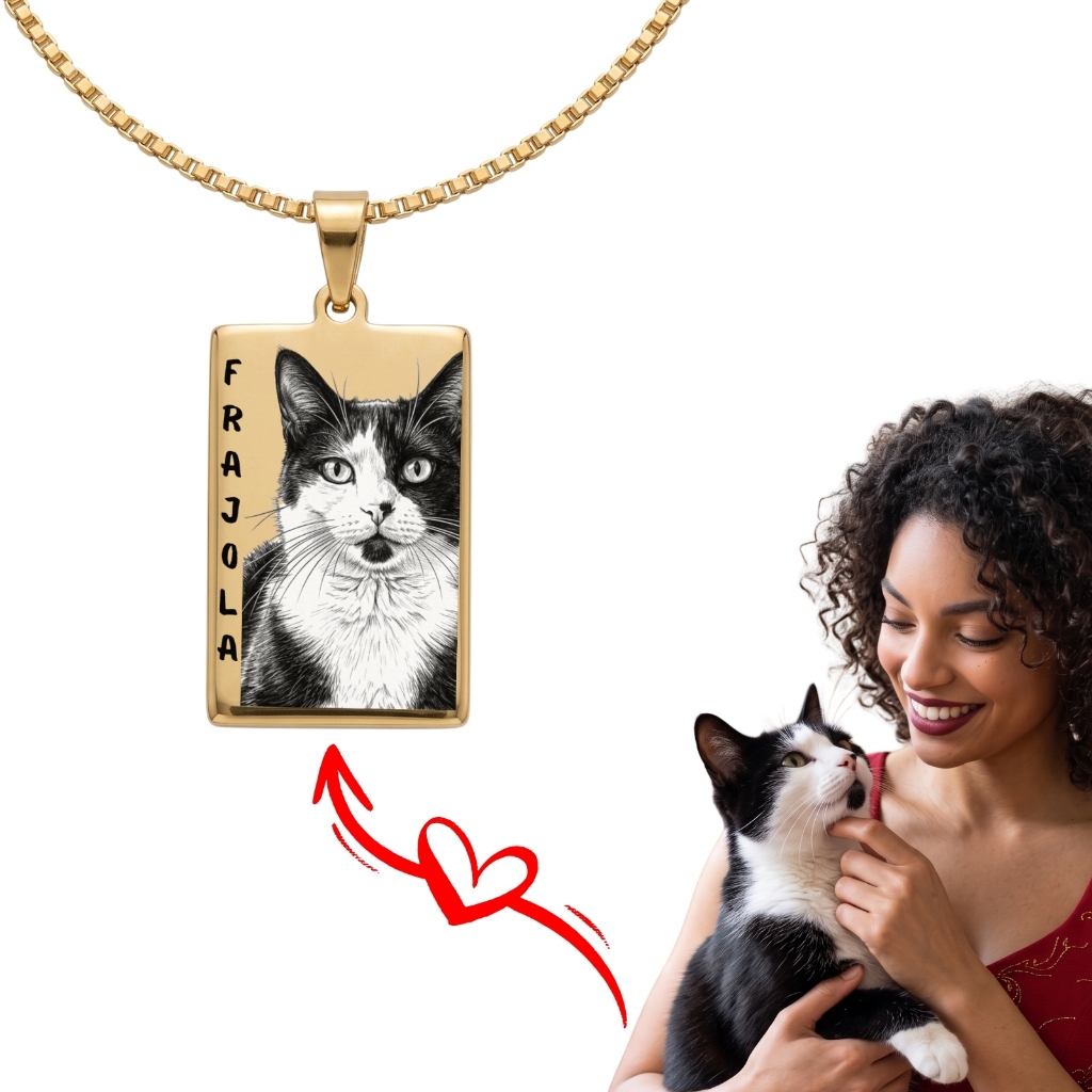 (Semi Joia) Colar Personalizado Gravação Pet Foto Nome Banhado Ouro 18k Prata 925 Presente Anti Alergico