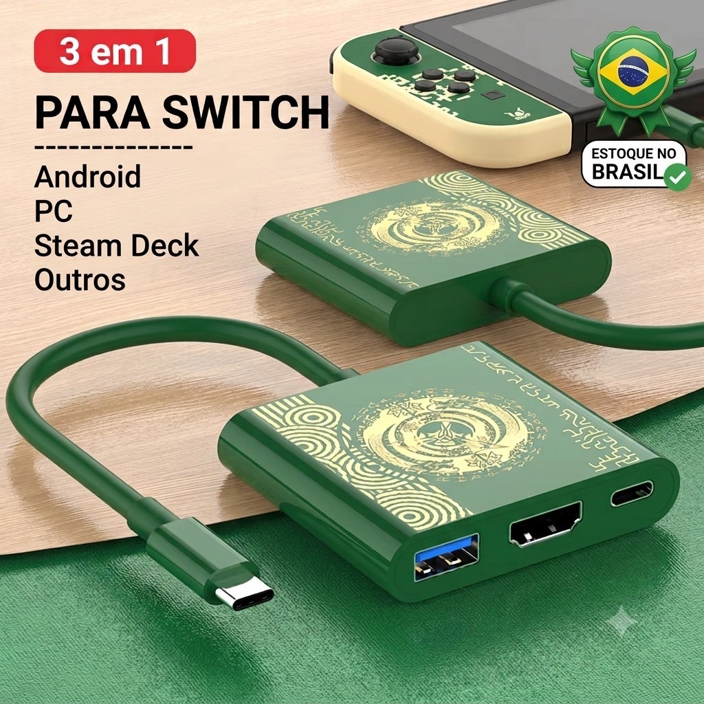 Mini Dock Nintendo Switch Adaptador USB C Para TV HDMI 4K PD Tipo C OLED Steam Deck Varios Modelos