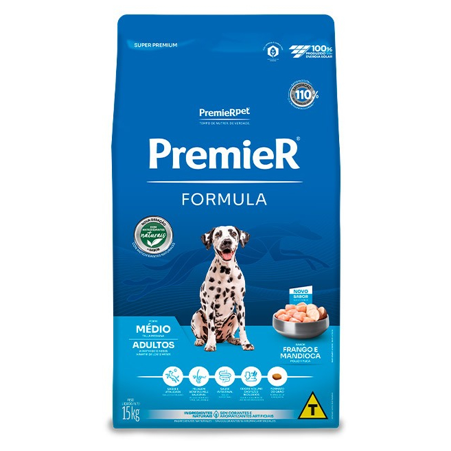 Ração Premier Pet Formula Frango Cães Adultos Raças Médias 15kg