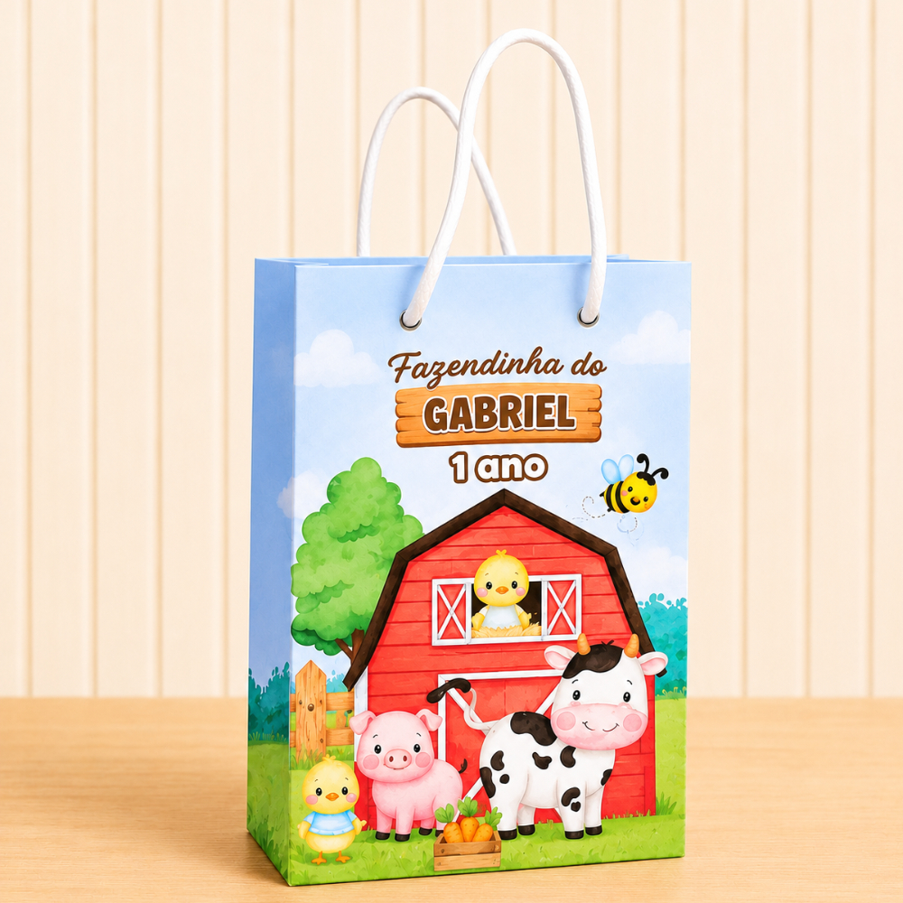 PEGUE E MONTE  Sacolinha Personalizada Fazendinha - Lembrancinhas aniversário