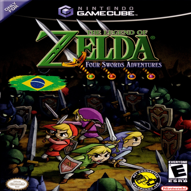 The Legend of Zelda Four Swords Legendado em Português BR para Gamecube Desbloqueado Chip Xeno