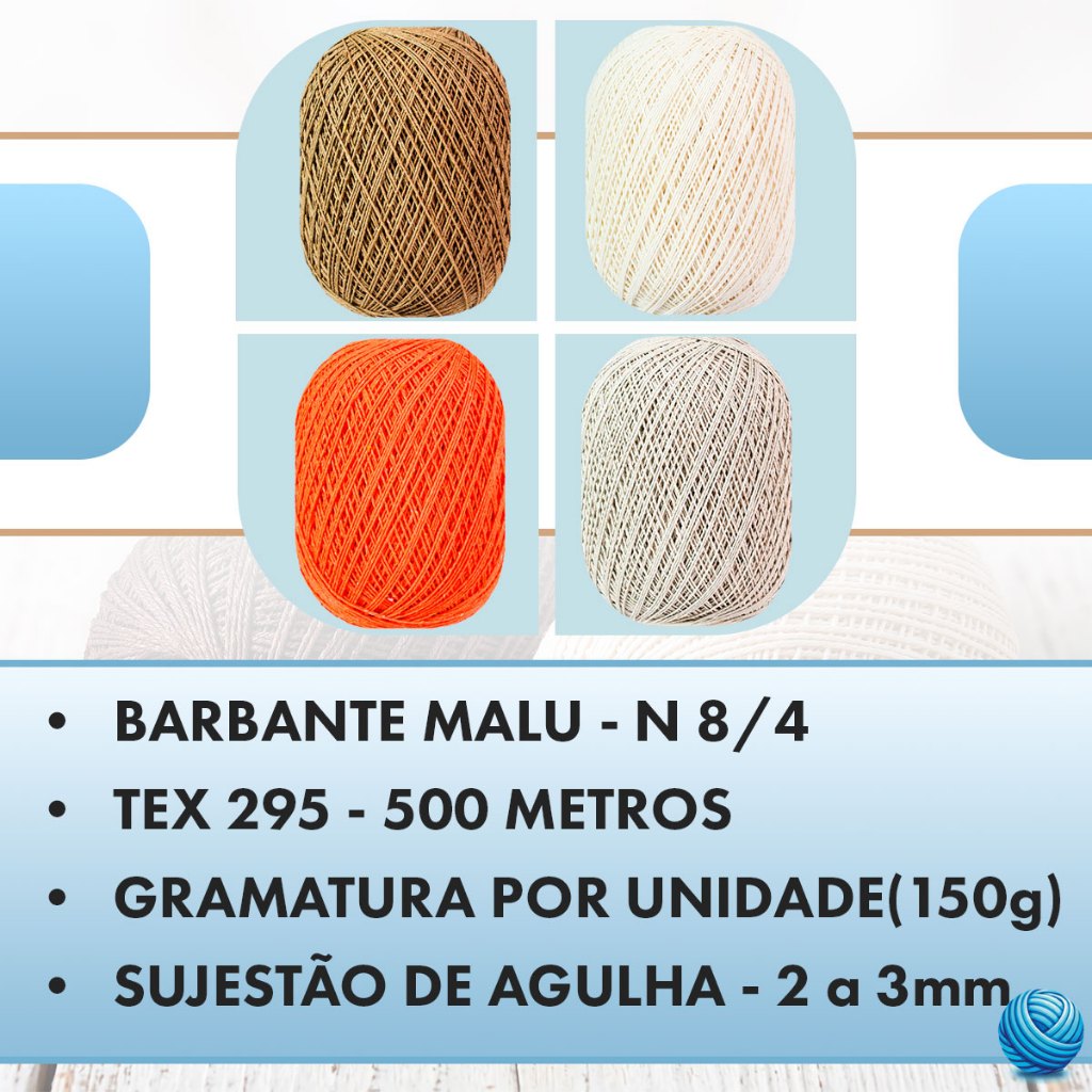 Kit 4 Barbante Malu 8/4 Crochê 500m Tex 295 Em Tons Dunas Artesanato Tricô Colorido Macio Premium — imagem 2 de 2